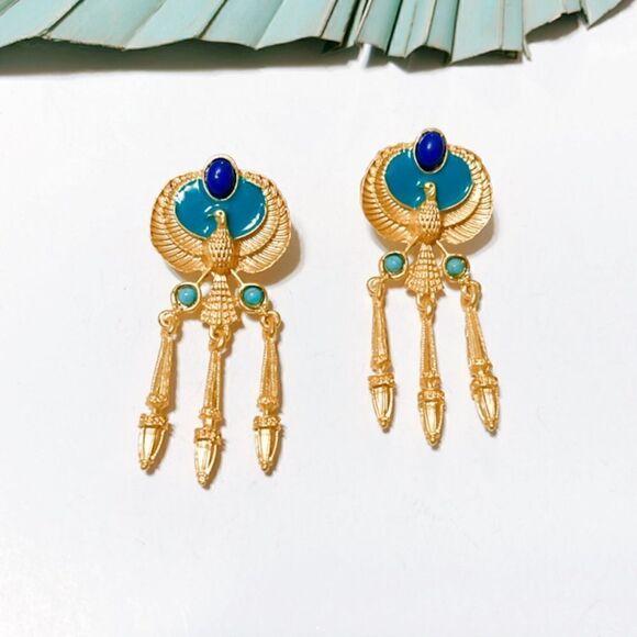 Boho bird dangle earrings S32 - Picture 1 of 3
